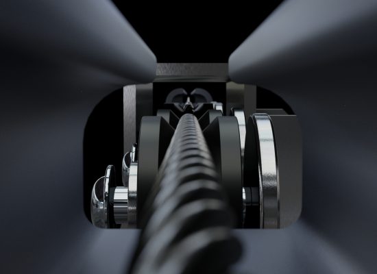 Inner view of the middle weight divider and steel cable