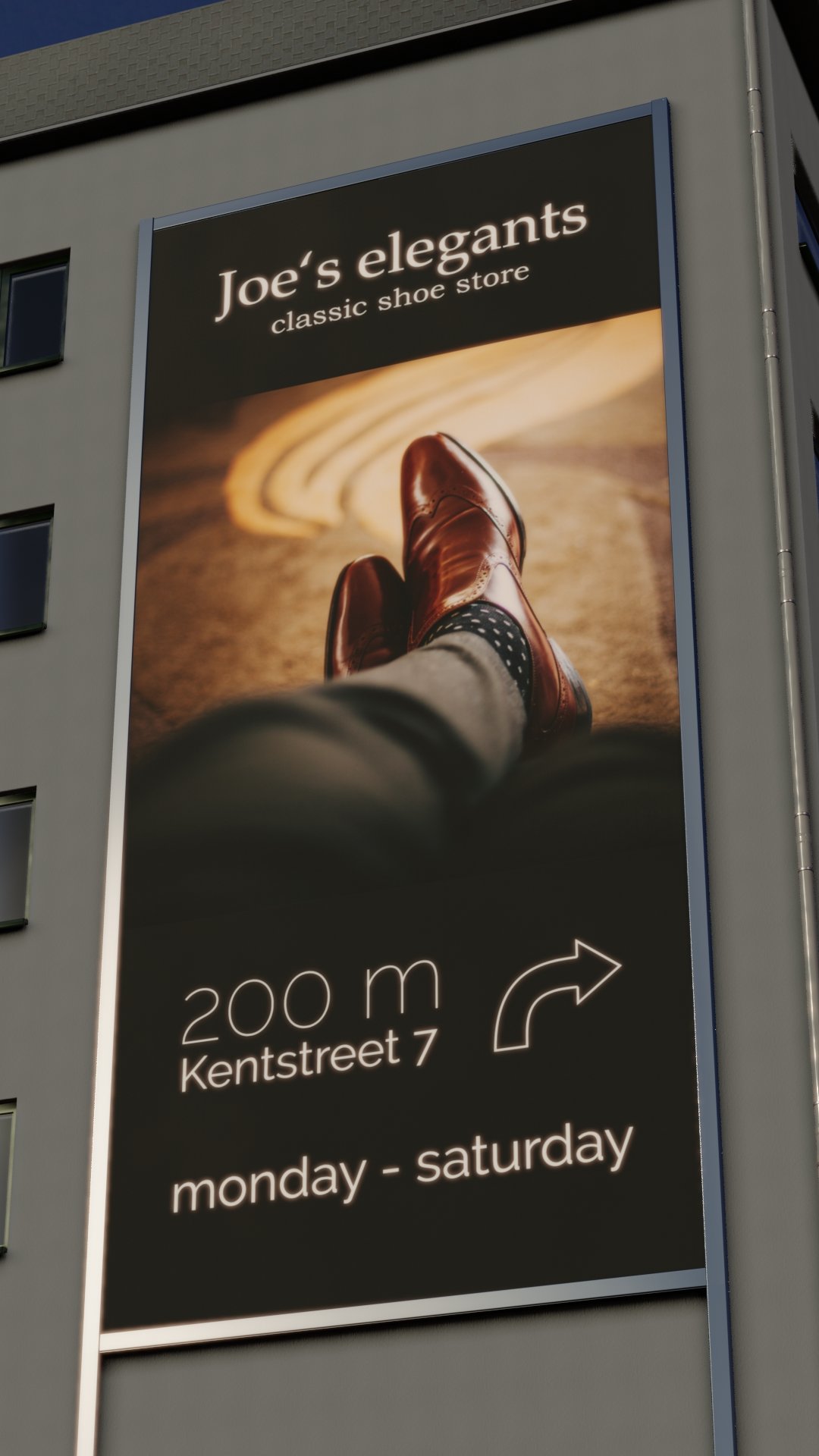 Example for a advertising banner wall mount system