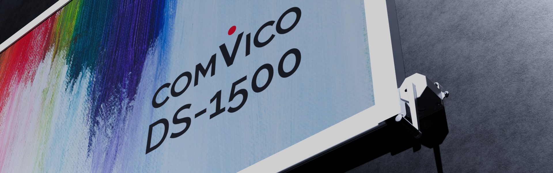 DS-1500: Sistema publicitario con mecanismo de elevación para publicidad en fachadas y edificios con lonas y pancartas, vista de la palanca